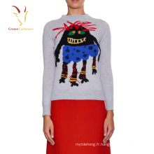 Fashion intarsia 100 pull en maille femme en cachemire